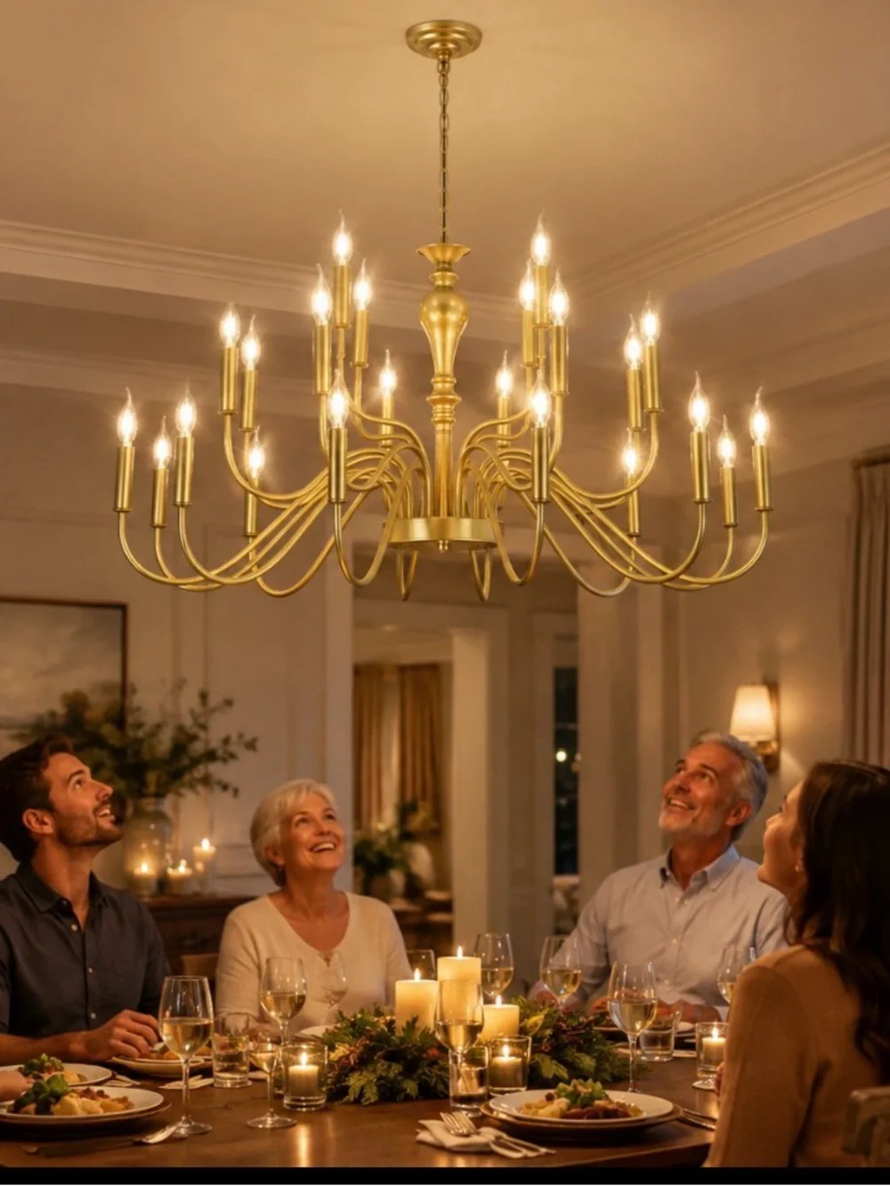 24Light Large Gold Chandelier Farmhouse Chandeliers